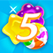 Candy Rain Episode V - The Candy strikes back with gorgeous sweet graphics and several hundreds of brand new challenging levels and missions!
 In the latest entry of the famous match-three video game series it is still your task to combine at least three of the delicious sweets to make them disappear. Keep matching until you reach the goal to advance! Make sure to earn three stars for each level to unlock the gates to even more levels. Collect candies, waffles and chests full of coins! Break free candies caught ice cubes, chocolate or sticky honey! If you match more than three candies of the same color you will receive powerful items that will help you to reach the level goals in no time. Come back every day to try the daily challenge and to receive gifts. Play Candy Rain 5 now for free and enjoy the cutest rain of all time!